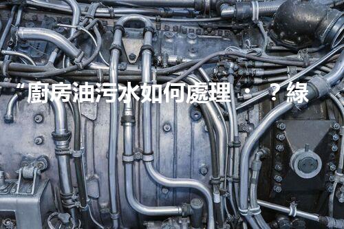 “廚房油污水如何處理？綠色清潔新方法大揭秘！”